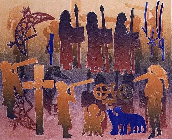 Pictish Ceremony, 1996 (monotype)  de Gloria  Wallington