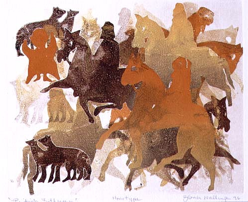 Pictish Gathering, 1996 (monotype)  de Gloria  Wallington