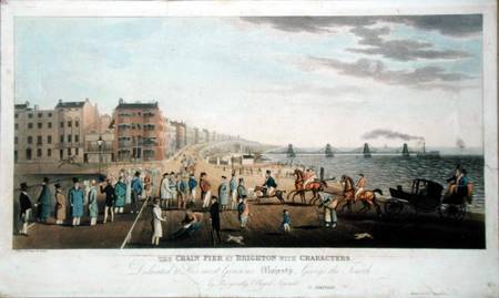 The Chain Pier at Brighton with Characters de G.M. Brighty