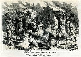 Women bewailing the garrison of Sinkat in the streets of Suakim, The Rebellion in the Soudan, from '
