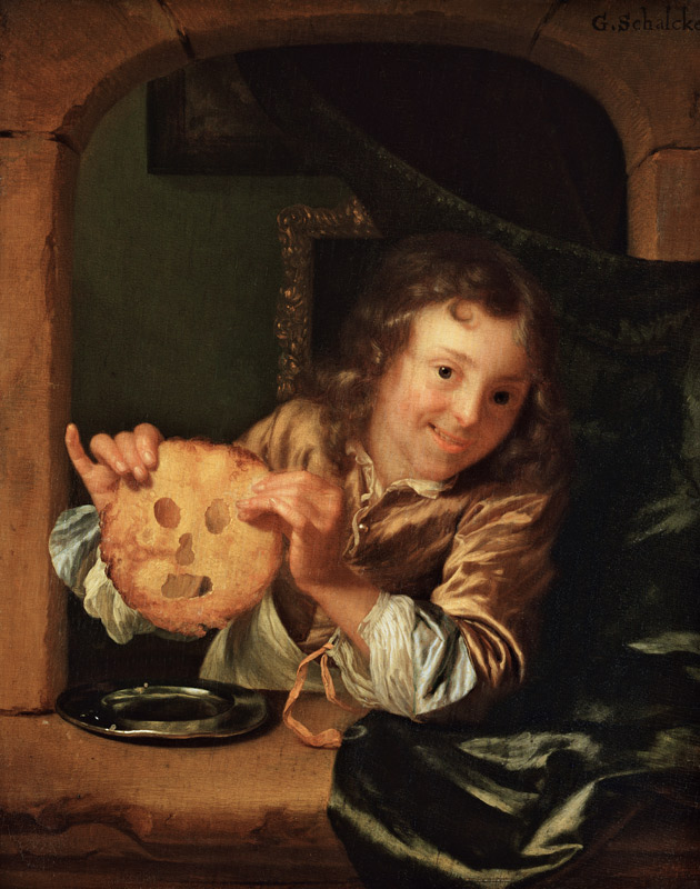 Boy with Pancakes de Godfried Schalcken