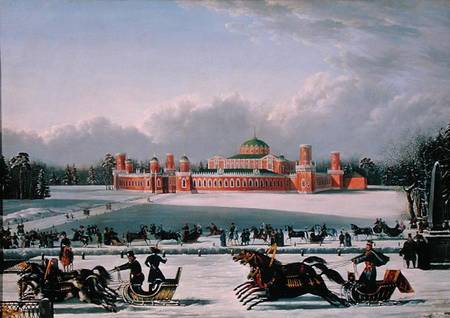 Sleigh Race at the Petrovsky Park in Moscow de Golitsyn