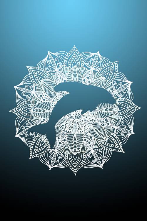 Blauer Mandala Delphin de Sebastian  Grafmann