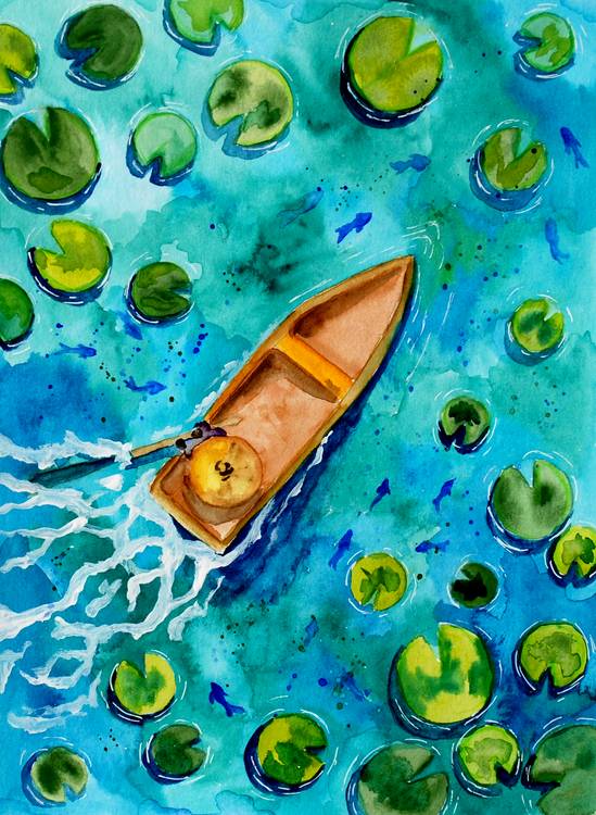 Bootsfahrt auf See in türkis de Sebastian  Grafmann