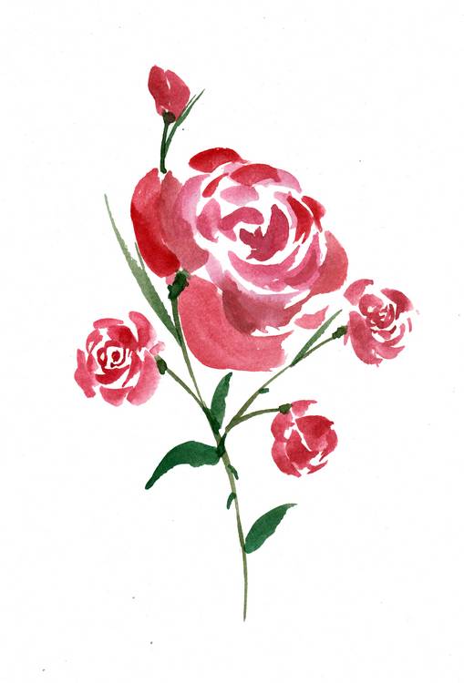 Intricate Watercolor Rose de Sebastian  Grafmann