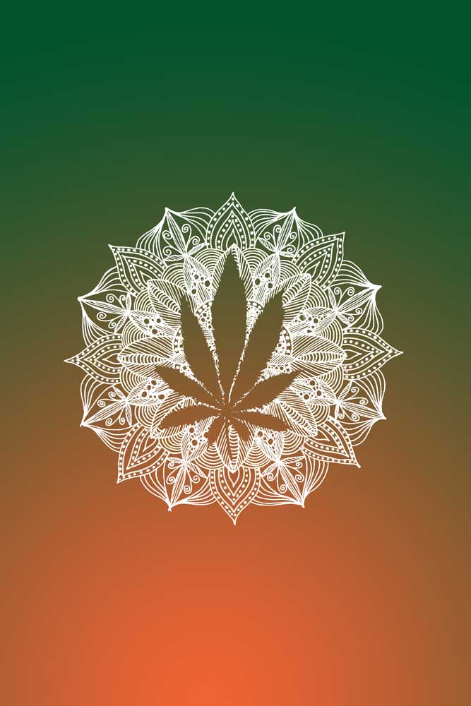 Mandala Circle Cannabis Leaf de Sebastian  Grafmann
