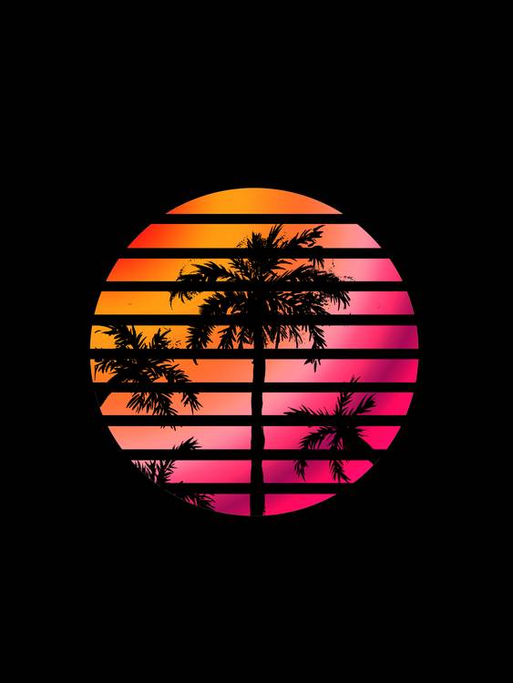 Palm Trees Sunset de Sebastian  Grafmann