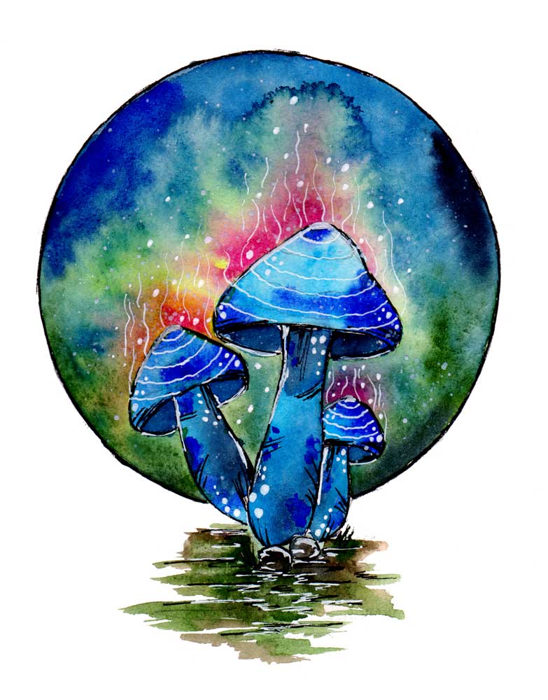 Toxic Blue Mushrooms de Sebastian  Grafmann