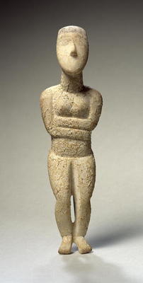Cycladic figure, Early Spedos, c.2700 BC (marble) (see also 257633) de Greek