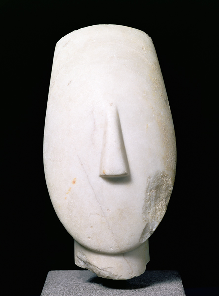 Head of a Woman, fragment of a statue from Keros, Early Cycladic II Period de Greek