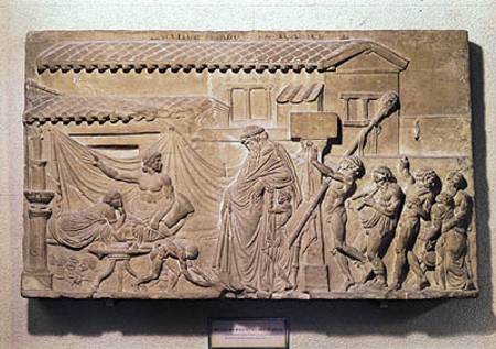 Relief depicting Dionysus at the home of Icarius, copy of an Alexandrian original de Greek