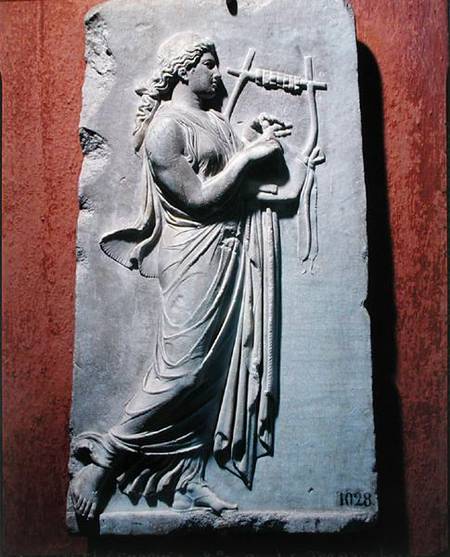Relief depicting Terpsichore, the muse of dancing and song de Greek