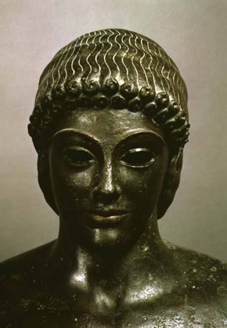 The Apollo of Piombino, head of the statue, found in Benevento, Greek de Greek School
