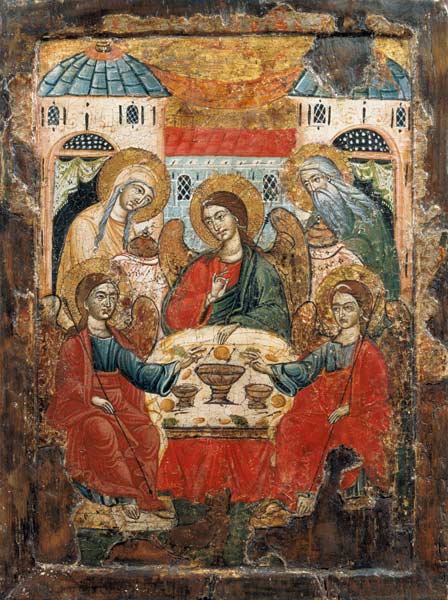 Abraham and the Three Angels, icon, from Macedonia de Greek School