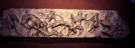Greeks Fighting Persians, detail of a sculptured frieze from the Temple of Athena Nike on the Atheni de Greek School