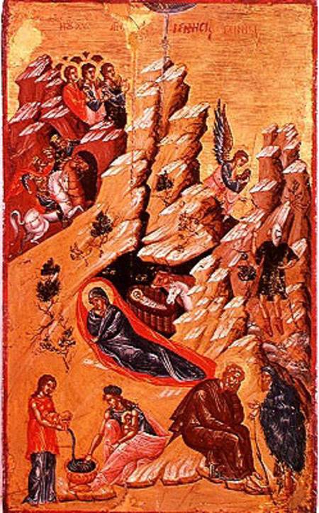Icon depicting the Nativity de Greek School