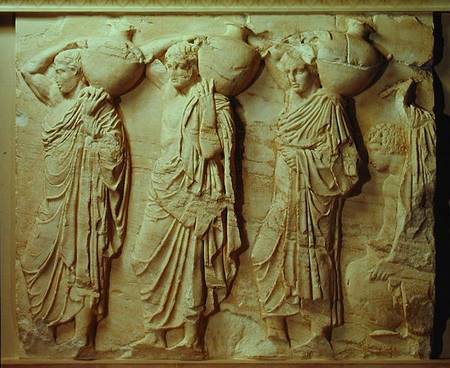 Relief depicting hydria carriers from the North Frieze of the Parthenon de Greek School
