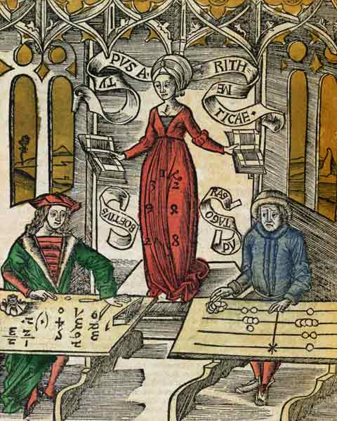 Allegory of Arithmetic, from 'Margarita Philosophica' de Gregor Reisch