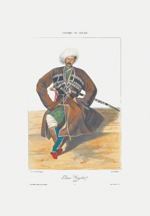 Prince Kazbek of Ossetia (From: Scenes, paysages, meurs et costumes du Caucase) de Grigori Grigorevich Gagarin