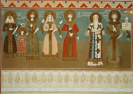 Imereth: frescoes from the Gelati Monastery, plate 8 from 'Le Caucase pittoresque, dessine apres nat de Grigori Grigorevich Gagarin