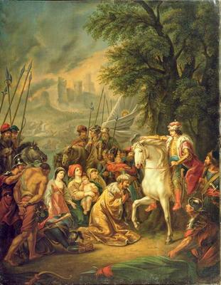 Tsar Ivan IV (1530-84) Conquering Kazan in 1552, 1800s (oil on canvas) de Grigoriy Ivanovich Ugryumov