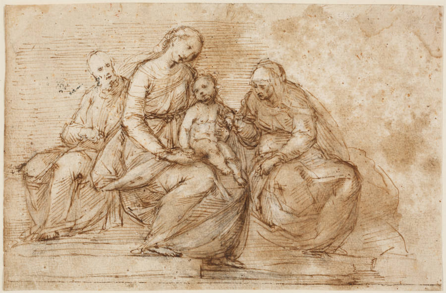 Madonna mit Kind und den Heiligen Anna und Joseph de Guglielmo Caccia