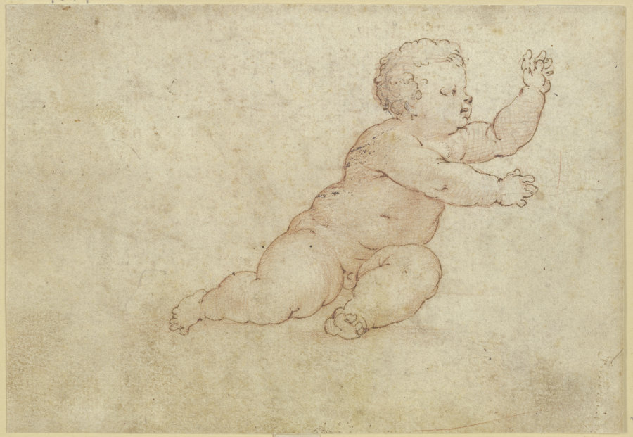 Sitzendes nacktes Kind gestikulierend nach rechts de Guido Cagnacci