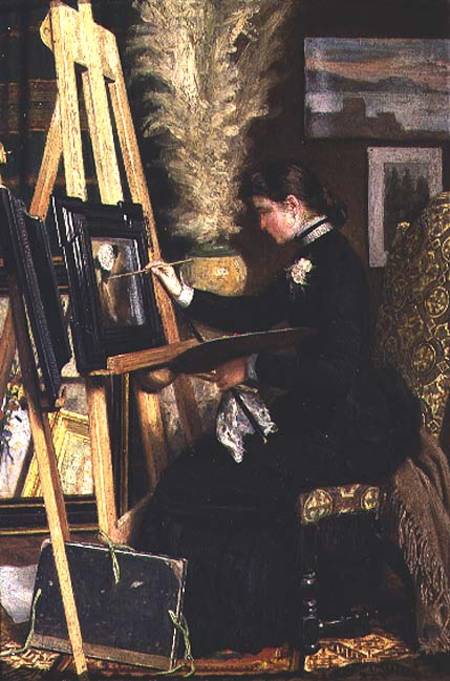 Portrait of Josephine Gillow painting at an easel de Guido Guidi