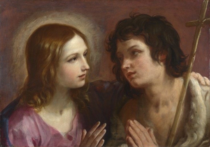 Christ embracing Saint John the Baptist de Guido Reni