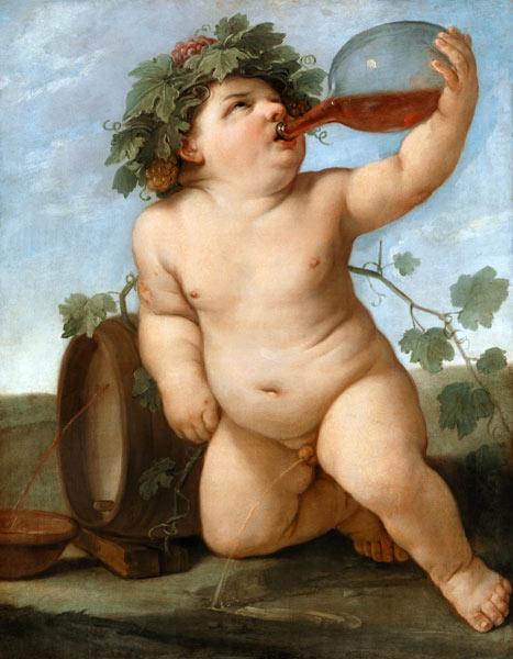 El niño dioniso bebiendo
