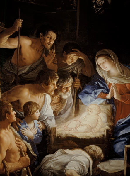 The Adoration of the Shepherds, detail of the group surrounding Jesus de Guido Reni