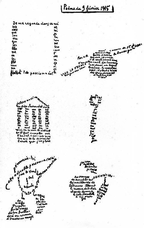 Calligram, poem by Guillaume Apollinaire de Guillaume Apollinaire