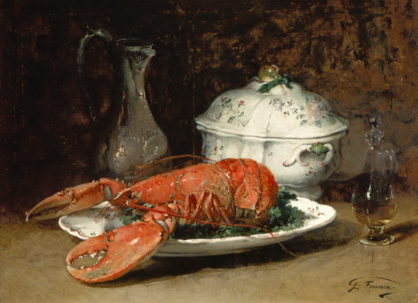 Still Life with a Lobster and a Soup Tureen de Guillaume Romain Fouace