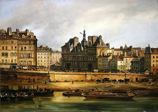 Hotel de Ville and embankment, Paris de Guiseppe Canella