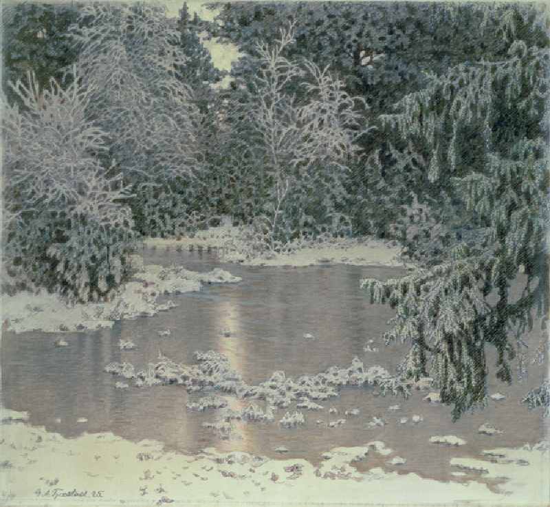 Winter Landscape de Gustaf Edolf Fjaestad