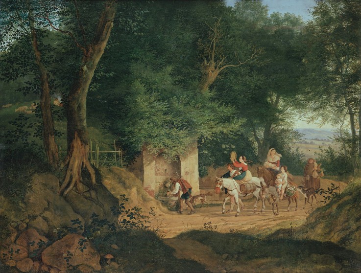 The Well in the Wood at Ariccia de Gustav Richter