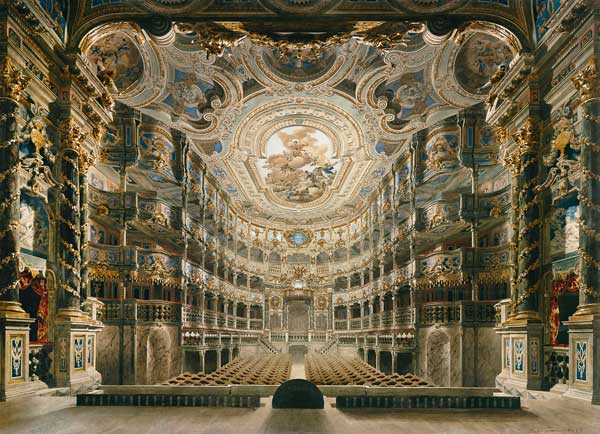 Inner view of the margravial opera house Bayreuth. de Gustav Bauernfeind