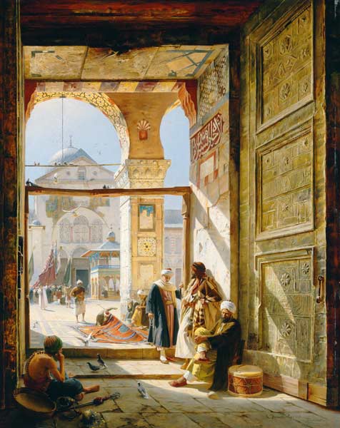 Das Tor der großen Umayyad Moschee in Damaskus de Gustav Bauernfeind