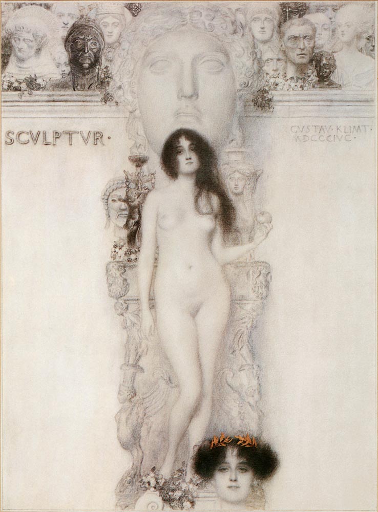 Master drawing for the allegory de Gustav Klimt