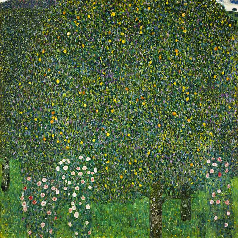 Rosenstraeuche unter Baeumen de Gustav Klimt