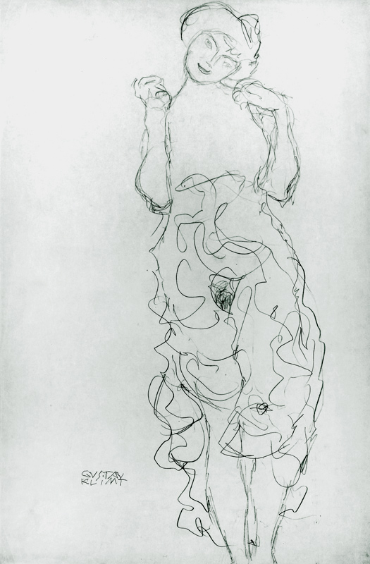Standing Nude with Arms Raised de Gustav Klimt
