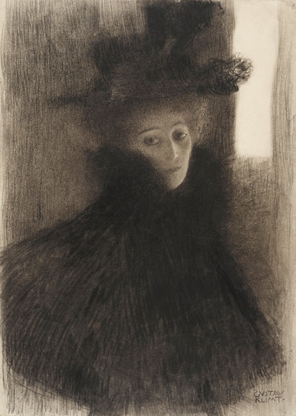 Portrait of a Lady with Cape and Hat de Gustav Klimt