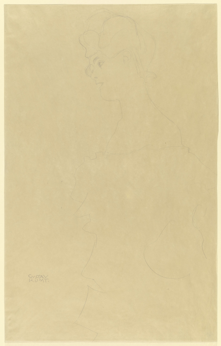 Halbbild eines Mädchens nach links (Studie einer "Engländerin") de Gustav Klimt