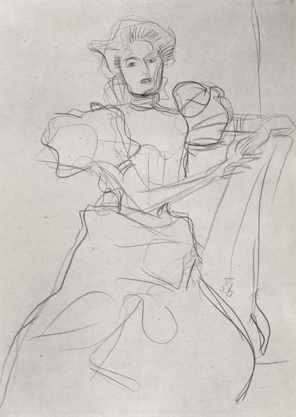 Seated Woman - Study for a portrait of Sonja Knips de Gustav Klimt