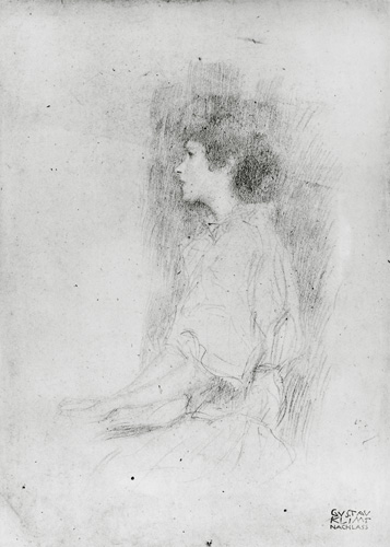 Seated Girl in Shadow de Gustav Klimt