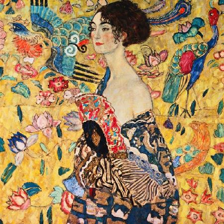 Dame mit Fächer - Gustav Klimt