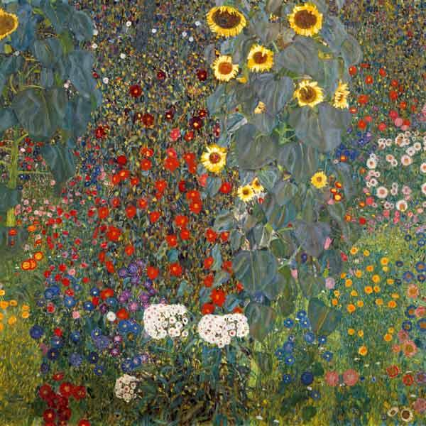 Jardín de granja con girasoles - Gustav Klimt