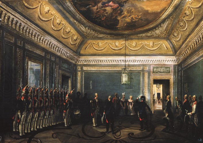 Changing of the Preobrazhensky Regiment Guards in the Gatchina Palace at the time of Paul I de Gustav Schwarz