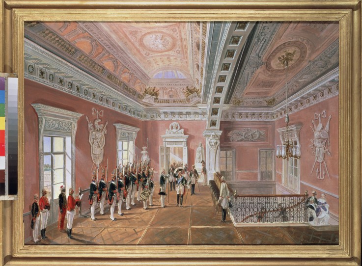 Changing of the Guard in the Pavlovsk Palace at the time of Paul I de Gustav Schwarz