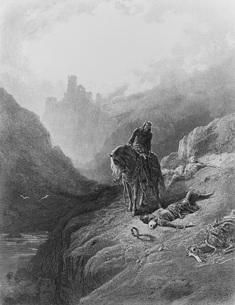 King Arthur discovers the Skeletons of the Brothers, illustration from ''Idylls of the King'' de Gustave Alfred TennysonDore